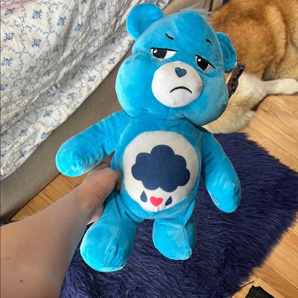 Care Bears Grumpy Bear Blue Plush Toy | Soft Vintage-Style Stuffed Animal